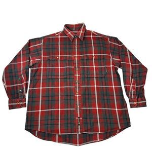 Timberland Shirt Jacket Mens M Green Plaid Button Up Vintage Outdoors Heavy 90s